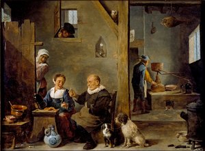 معمل تقطير لرجل مسن يشتري الجن من امرأة ، 1640-1649