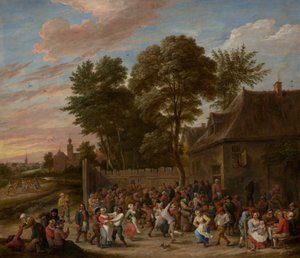 الفلاحون يرقصون ويحتفلون ، كاليفورنيا. 1660.
