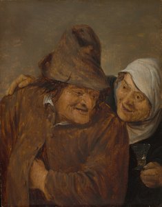 فلاحان مع كأس من النبيذ ، ج. 1645. بواسطة ديفيد تينيرز الثاني