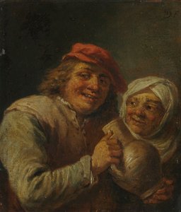 عجوز وامرأة ، 1700.