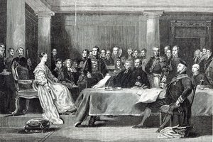 مجلس الملكة الأول ، من "وقت الفراغ" ، 1888 بواسطة ديفيد ويلكي