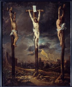 لو كالفاري لوحة لديفيد تينيرز الأول لو فيو (1582-1649) شمس القرن السابع عشر. 0،86 × 0.69 م بواسطة ديفيد الأكبر تينيرس