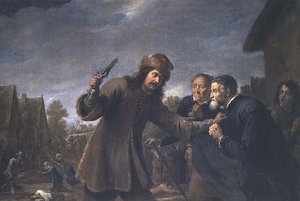 الهجوم على قرية ، 1648 بواسطة ديفيد تينيرز الأصغر