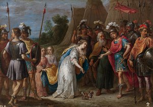 Eustathius يتوسط لصالح Armida (Armide) مع Godfrey of Bouillon (Godefroy de Bouillon بواسطة ديفيد تينيرز الأصغر
