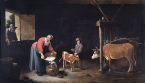داخل حظيرة الأبقار ، حوالي 1640-50 (زيت على قماش) بواسطة ديفيد تينيرز الأصغر