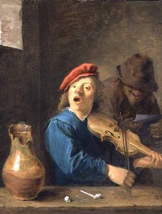 عازف الكمان ، 1633 (زيت على نحاس) بواسطة ديفيد تينيرز الأصغر