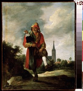 أحمق. لوحة ديفيد تينيرز الأصغر (1610-1690). زيت على قماش ، 35 × 29 سم ، حوالي 1640. فن فلمنكي ، فن باروكي. متحف بوشكين للفنون الجميلة ، موسكو. بواسطة ديفيد تينيرز الأصغر
