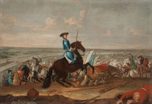 الملك تشارلز الثاني عشر (كارل من سويدي) (1682-1718) في معركة نارفا