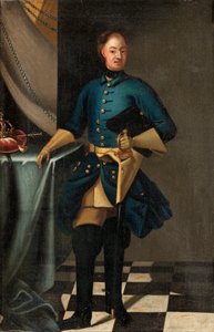 صورة للملك تشارلز الثاني عشر ملك السويد (1682-1718) - لوحة لديفيد فون كرافت (1655-1724) ، زيت على قماش ، حوالي عام 1716 ، 46.5 × 30.5 سم - صورة للملك تشارلز الثاني عشر ملك السويد ، زيت على قماش لديفيد فون كرافت - مجموعة خاصة