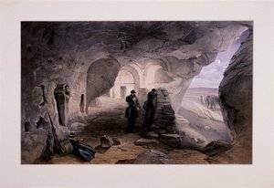 "الكنيسة المحفورة في الكهوف في Inkermann looking West" ، القرم ، أوكرانيا ، 1855 بواسطة يوم وابنه