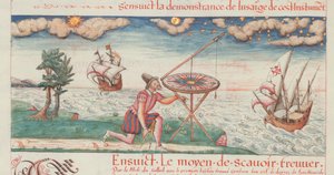 رسم توضيحي من الأعمال الأولى لجاك دي فولكس ، حبوب منع الحمل في البحرية ، 1583. بواسطة دي فولكس