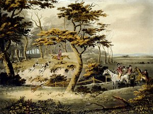 بعد الظهر ، Foxhunting ، نقش بواسطة J.H. كلارك و ف.جيكس