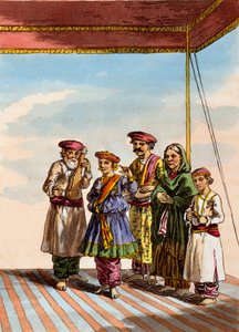 فتاة ترقص على الكاروا ، من "الزي والشخصية والأخلاق والعادات المحلية والاحتفالات الدينية للمهراتس" بواسطة TD Broughton ، والحفر بواسطة JA Atkinson ، 1813 بواسطة دين علي