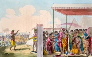 لعب هوهلي ، من "الزي ، الشخصية ، الآداب ، العادات المحلية والاحتفالات الدينية للمهرات" بواسطة TD Broughton ، النقش من قبل باكستر ، 1813 بواسطة دين علي