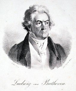 لودفيج فان بيتهوفن (1770-1827) 1824 (طباعة حجرية) بواسطة Deker Deker