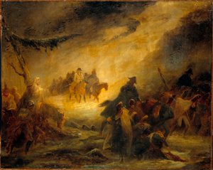 حلقة تراجع الروسية. الحرب النابليونية (1812). رسم دينيس أوغست رافيت (1804-1860)