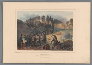 مجموعة جندي تريكت باب إين الافتتاح في دي باليسيد ، 1832 Caponier ، عمل مطوي أمام نصف القمر (العنوان على الكائن) رسومات مصنوعة من الحياة في حصار قلعة أنتويرب بواسطة Raffet (عنوان السلسلة على الكائن) بواسطة جيلوت فريرز