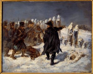 حلقة تراجع الروسية. الحرب النابليونية (1812) ماريشال ميشيل ناي (1769 - 1815) لديها معقل كوفنو (1812). رسم دينيس أوغست رافيت (1804-1860)