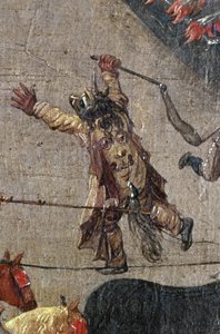 انتصار Archduchess Isabella في Ommeganck في بروكسل في 31 مايو 1615 ، تفاصيل شخصية شيطان بالملابس ، 1615 بواسطة دينيس فان السلوت