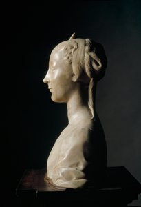 تمثال نصفي لسيدة شابة من الرخام من تصميم ديسيديريو دا سيتينيانو (حوالي 1430-1464) قاتمة 146 سم فلورنسا ، متحف بارجيلو الوطني بواسطة Desiderio da Settignano
