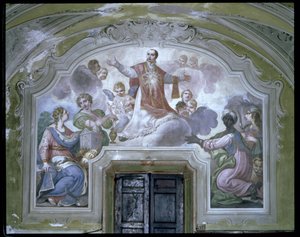 تأليه القديس اغناطيوس لويولا (1491-1556) من قاعة الطعام بواسطة دياسينتو فابروني