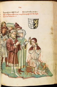 حرق جان هوس على المحك من: حياة وأوقات الإمبراطور سيغيسموند بواسطة إيبرهارد ويندك ، ج. 1450 بواسطة ديبولد ، لاوبر