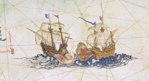 إضافة 5415A f.10 Two Galleons Fighting ، تفاصيل من "Opus Geographicum"