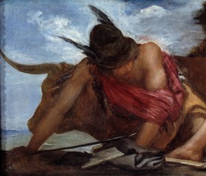 تفاصيل أرجوس عطارد وميركوري. لوحة دييغو فيلاسكويز (1599-1660) بواسطة دييجو فيلاسكيز