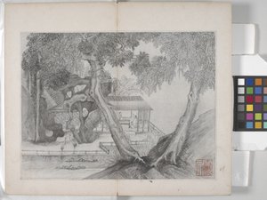 ألبوم لوحات المناظر الطبيعية (حبر على ورق)