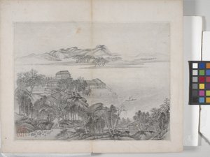 ألبوم لوحات المناظر الطبيعية (حبر على ورق)