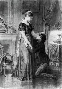 رسم توضيحي لاعتراف طفل القرن ، رواية ألفريد دي موسيت (1810-1857) ، نقش بعد الرسم بواسطة ديوجين يوليسي نابليون مايلرت (1840-1926)