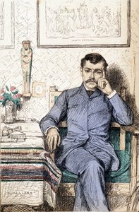 صورة بول بورجيه ، الروائي الفرنسي (1852-1935) (نقش)