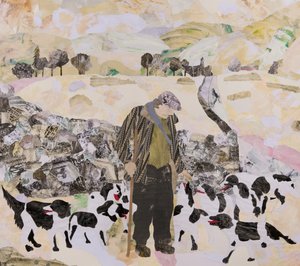 رجل واحد وكلابه في الثلج، 2018 (صورة مجمعة)