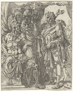 يخبر Achior Holofernes عن الإسرائيليين جوديث وهولوفرنيس (عنوان السلسلة)