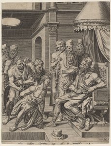 أحضر العبد غير الرحيم أمام الملك بواسطة ديرك فولكرتز كورنهرت بعد Maerten van Heemskerck