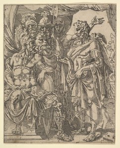 Achior يتوسل مع Holofernes من أجل الإسرائيليين ، من قصة جوديث وهولوفرنيس. بواسطة ديرك فولكرتسين كورنهيرت