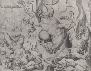 هلاك العالم مع المعرفة والحب ، من العالم غير المقيد ، اللوحة 4 ... ، 1550. بواسطة ديرك فولكرتسين كورنهيرت