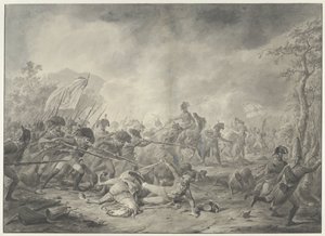 القبض على الجنرال الروسي هيرمان في معركة مونس 1799 بواسطة ديرك لانجينديك (توقيع الفنان)