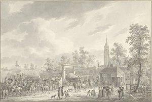 رحيل الحامية من أمرسفورت عام 1790 بواسطة ديرك لانجينديك (توقيع الفنان)