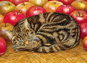 Apple-Cat اليمنى ، 1995 (أكريليك على لوح)