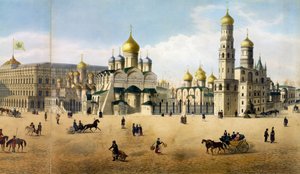 كاتدرائيات البشارة ورئيس الملائكة ، من بانوراما لموسكو ، نقشها فيليب بينويست 1813-ج 1905 و Aubrun ، حانة. بواسطة Lemercier litho تفاصيل 105099 بواسطة دميتري Indieitzeff