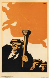 لينين - مور ، دميتري ستاتشيفيتش (1883-1946) - 1919 - طباعة حجرية ملونة - 38x25 - مكتبة الدولة الروسية ، موسكو