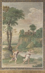 أبولو يلاحق دافني فريسكو من فيلا الدوبرانديني ، 1617-1618 بواسطة دومينيكينو