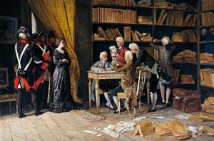 البحث في منزل إليونورا بيمنتل ، رسم لدومينيكو باتاغليا (1842-1921) ، زيت على قماش بواسطة دومينيكو باتاليا