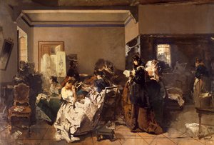 مدرسة للخياطات ، رسمها دومينيكو إندونو (1815-1878) ، زيت على قماش