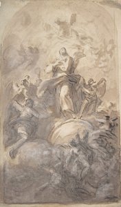 وجه العذراء الطاهر في المجد ، رسم تخطيطي لجزء من ساق وظهر يد ، 1723-1806.