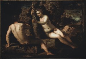 The original sin - Painting بواسطة دومينيكو روبوستي تينتوريتو