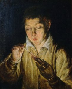 الصبي السنيتش ينفخ على تفتق ، حوالي 1571-1572.