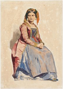 امرأة إيطالية جالسة ، 1800s.