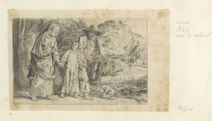 يعود المسيح من الهيكل مع يوسف ومريم Recueil de quatre-vingt-cinq estampes originales (عنوان المسلسل) بواسطة دومينيك فيفانت دينون (بارون) (منسوب إلى)